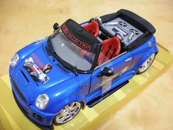 EXTREME TUNER 汽車 展示 模型 玩具 改裝車 DIE-CAST 1:24 BMW MINI COOPERS 敞篷車 藍色