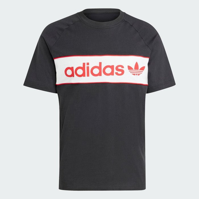 Adidas Ny Tee 愛迪達三葉草大Logo短袖T恤 黑色短袖上衣 男 IS1404