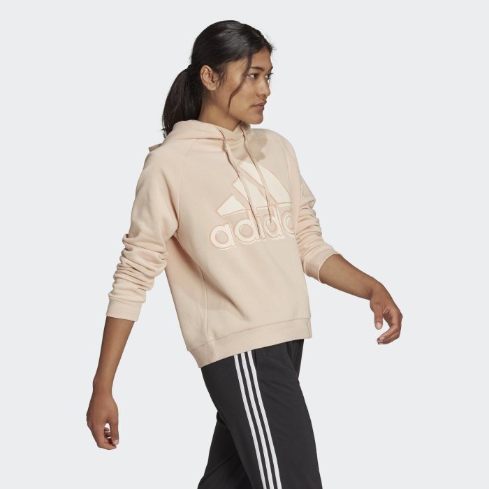 【豬豬老闆】ADIDAS W BIG LOGO HD 大LOGO 休閒 運動 帽T 女款 黑HB5108 粉HB5107