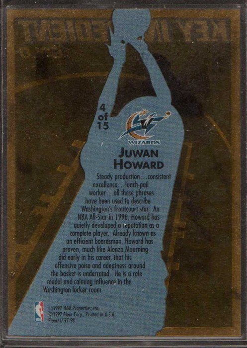 97-98 FLEER KEY INGREDIENT GOLD #4 JUWAN HOWARD