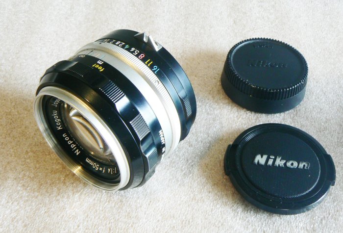 【悠悠山河】完美同新品 黃金鍍膜 初代白嘴 Nikon Nippon Kogaku.50mm F1.4 水晶光學玻璃