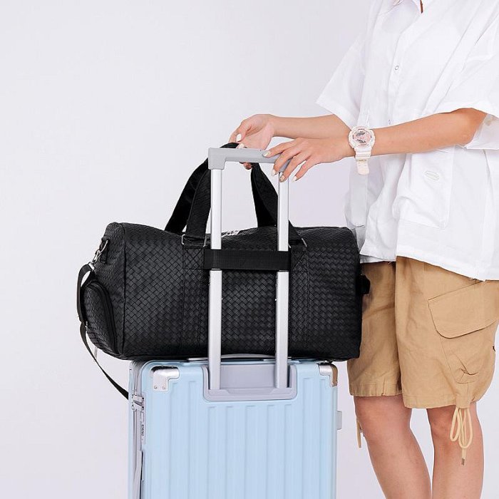 新款手提旅行包男女大容量純色單肩包出差登機包旅行行李袋收納包男士背包