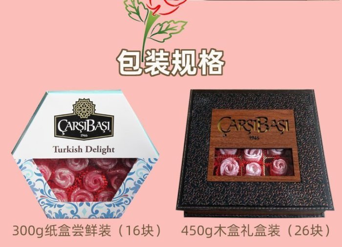 康乃馨小館~【300g】Turkish Delight土耳其軟糖玫瑰花軟糖300g茶點#特色食品 #泡水泡茶