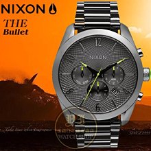 NIXON實體店The Bullet 幾何菱格日曆兩地時區潮流腕錶A366-131原廠公司貨