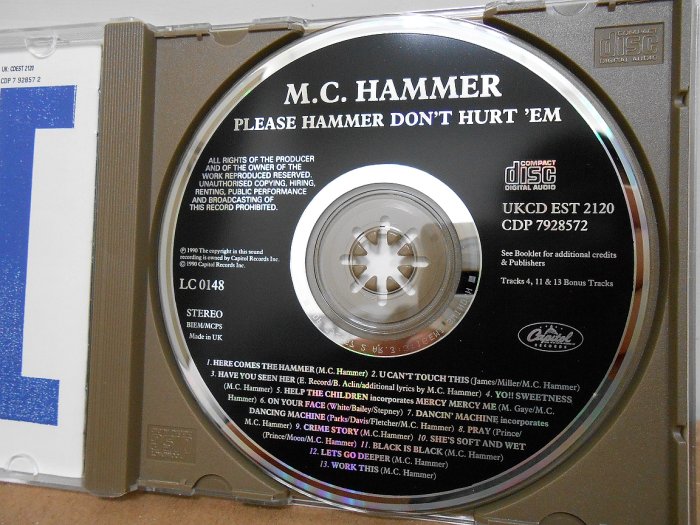 【流行音樂CD】CD光碟 M.C.HAMMER 哈默/PLEASE HAMMER DON'T HURT 'EM(二手)