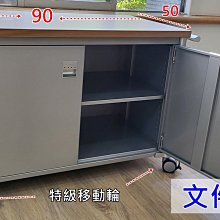 【簡素材/樹林/二手OA辦公家具】  文件移動櫃 移動耐力輪  桌面漂亮 開放式收納