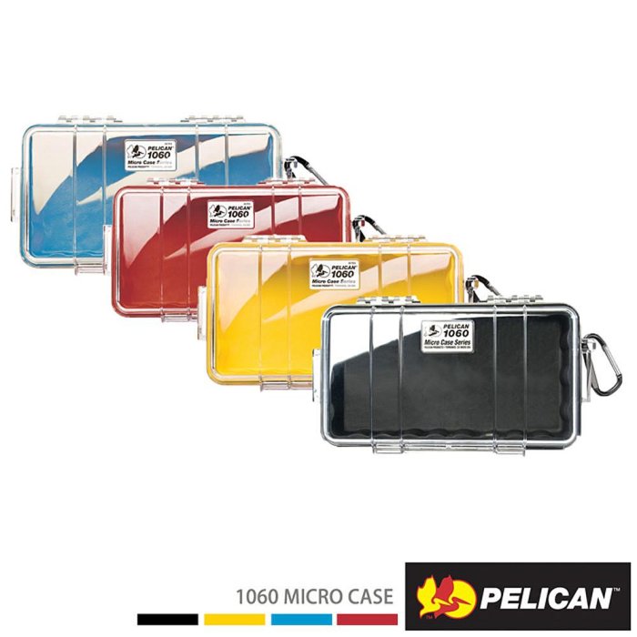 12期 PELICAN 美國派力肯 1060 Micro Case 微型防水氣密箱 透明 藍紅黃黑 4色選1 攝錄影器材保護