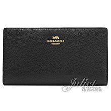 【茱麗葉精品】全新商品 COACH 專櫃商品 C8329 經典馬車LOGO多卡扣式拉鍊中夾.黑 現貨