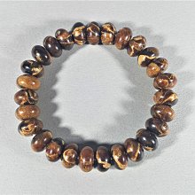 [銀九藝] 早期 寬~11.5mm 天然真品 金沙花琥珀 手珠手鍊 (4)