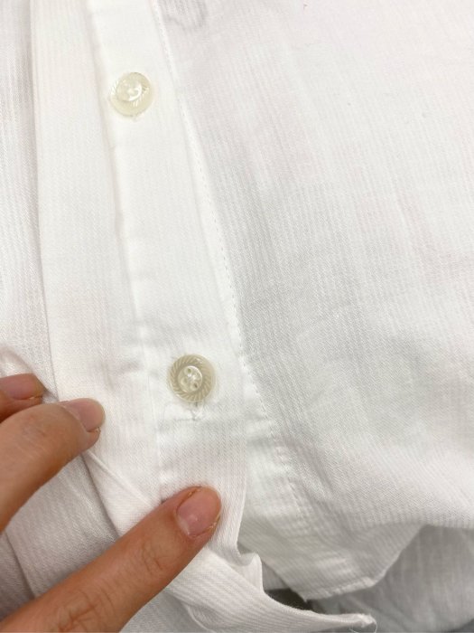 CIDANI刺繡兔子紫色天藍色水鑽補夢網圖案白色隱藏鈕扣前短後長襯衫上衣