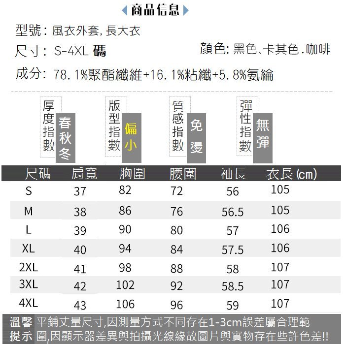 2022秋冬【預購】修身百搭長版風衣洋裝西裝式大衣外套【F5001】