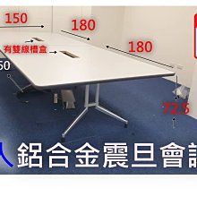 【漢興土城二手OA辦公家具】  震旦雙片會議桌380*150公分  桌面周邊採用彈性T條防護