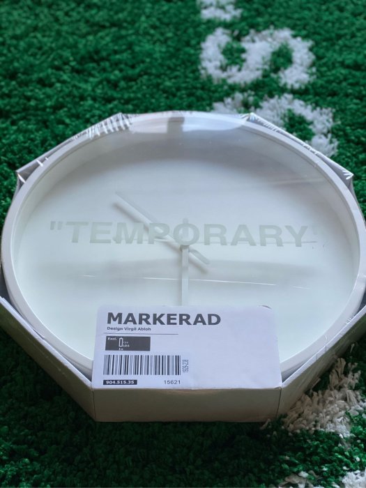 VIRGIL ABLOH X IKEA MARKERAD TEMPORARY Wall Clock Off White