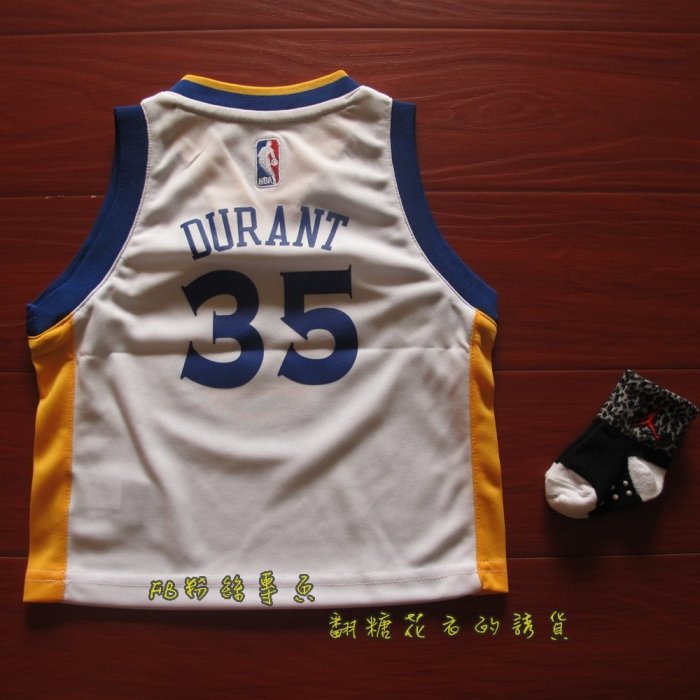 美國正品NBA青年版Adidas 金州勇士隊35號Kevin Durant杜蘭特大童小童全家福親子裝免運 白色款