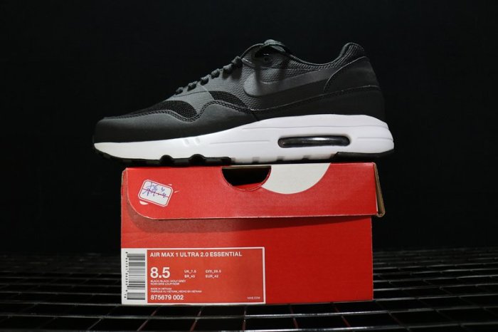 Nike Air Max 1 Ultra 2.0 Essential 875679-002 黑白 運動休閒跑鞋