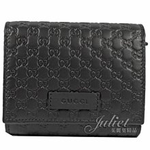 【茱麗葉精品】《全新精品 優惠中》GUCCI 510317 經典小雙G LOGO皮革三折零錢中短夾.黑 預購無現貨