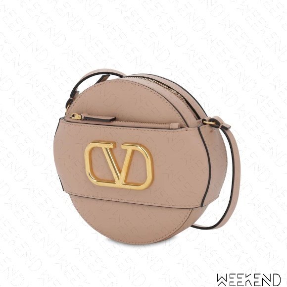 【WEEKEND】 VALENTINO Vring Logo 圓包 肩背包 玫瑰粉色 19秋冬