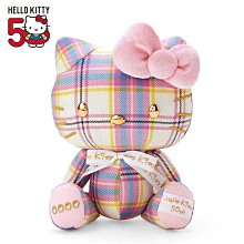♥小花花日本精品♥ Hello Kitty 絨毛玩偶娃娃 背包掛飾 蘇格蘭少女 50週年系列 ~ 3