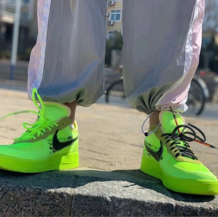 NIKE x OFF-WHITE Air Force 1 Part 2 Volt THE TEN 聯名螢光綠 運動鞋