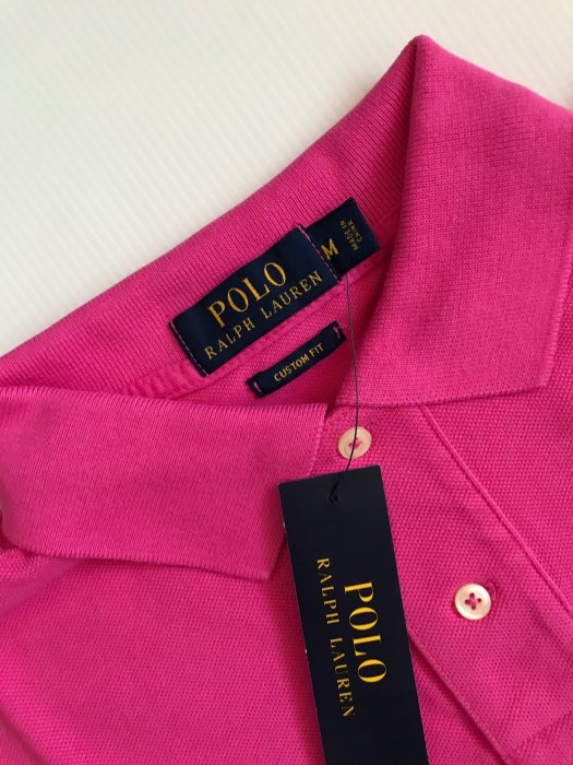 Ralph Lauren 桃紅色大馬網眼POLO衫、size：M【美國官網正品】