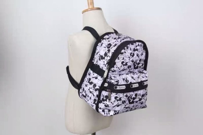 Lesportsac x Disney 黑白米奇 迷你雙肩後背包 7418 降落傘防水