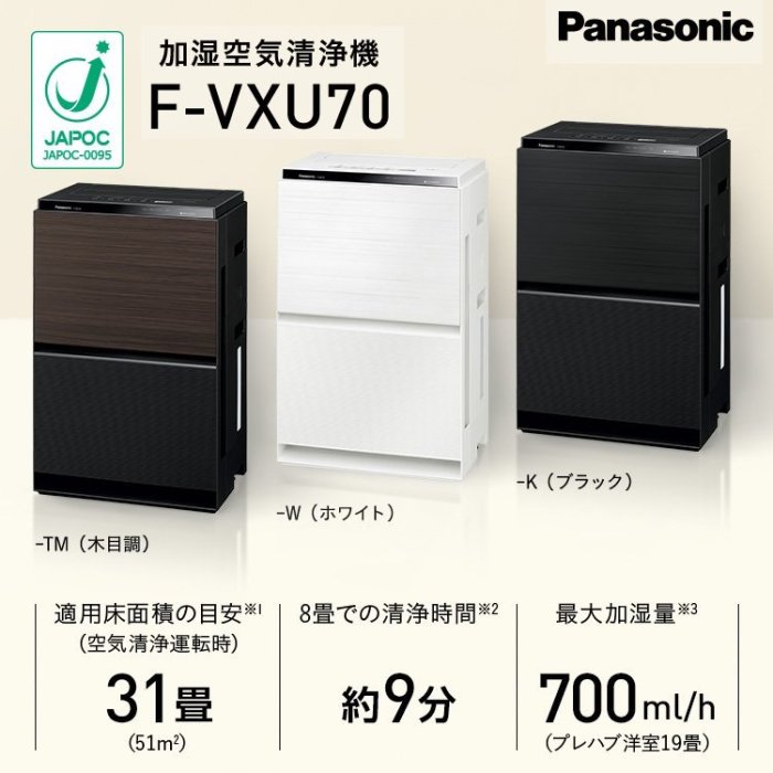 パナソニック Panasonic ナノイー F-VXL70 加湿空気清浄器 - 空調
