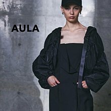 SHINY SPO 獨家代理日本設計師品牌AULA 造型後抓皺前釦環短版設計連帽羽絨外套