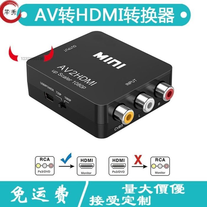 AV轉HDMI轉換器RCA轉高清 av轉新hdmi模擬視頻信號轉HDMI高清FYTFHJ