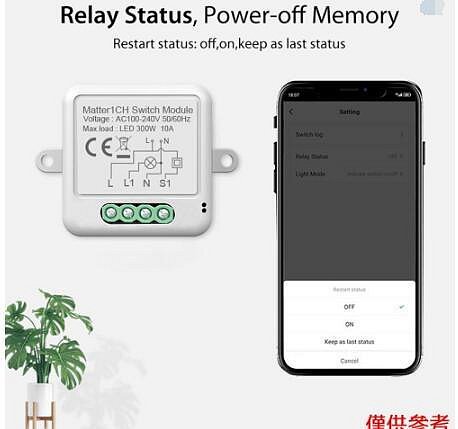 Matter智能通斷器 wifi開關HomeKit無線語音遙控器 暗藏式零火開關 matter開關通斷器 智慧繼電器開關模組