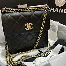 Chanel 23a 雙肩後背包 黑金 現貨