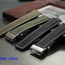 【時間探索】 加厚 BREITLING 百年靈代用強化纖維 摺疊扣錶帶 ( 22mm.)