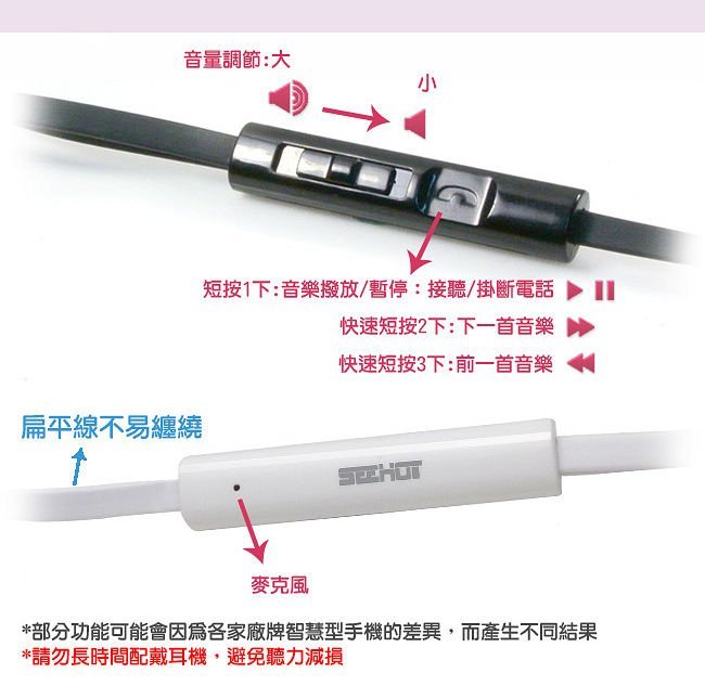 【3C工坊】SeeHot 嘻哈部落入耳式耳機麥克風(SH-MHS366)(黑色)