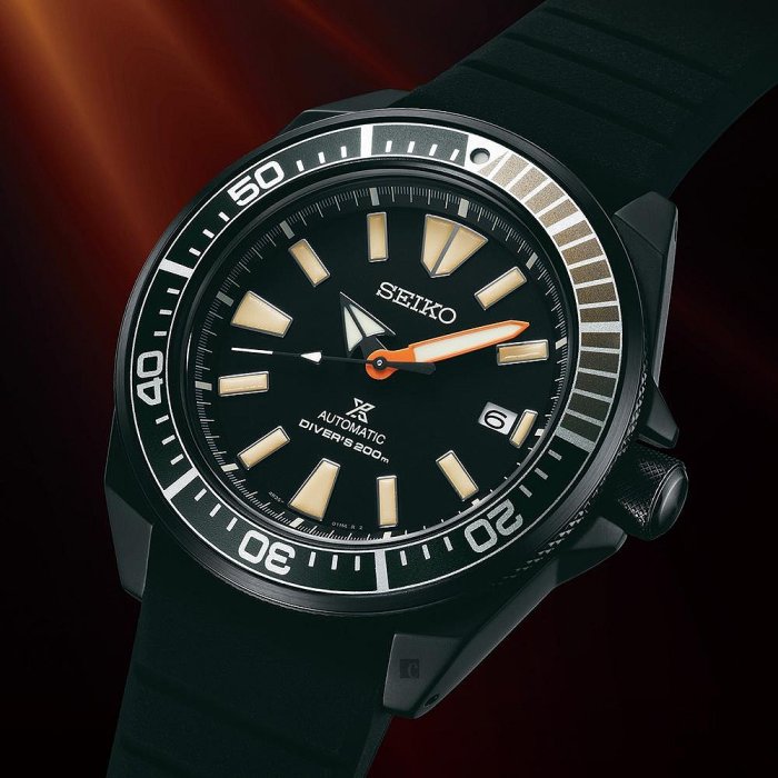 【金台鐘錶】SEIKO 精工 PROSPEX (限量) 黑潮系列 機械錶 潛水200m 橡膠帶 黑框 SRPH11K1