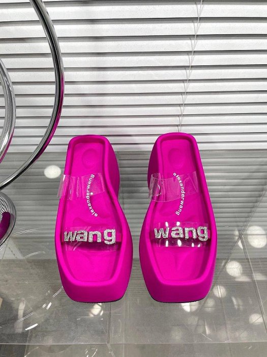 【King女王代購】Alexander Wang  坡跟拖鞋女外出2023年夏季新款時尚大王厚底外穿