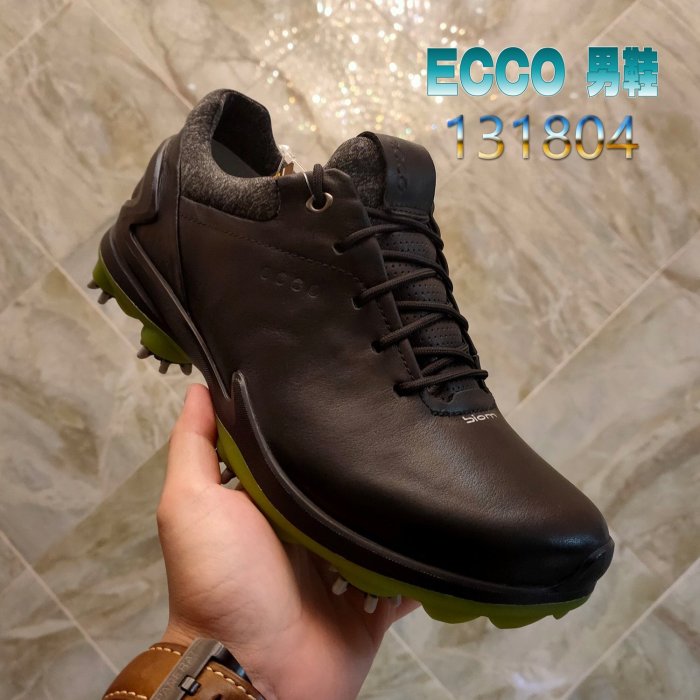 正貨ECCO GOLF BIOM G3 專業高爾夫球鞋 固定釘 男高爾夫訓練鞋 犛牛皮革 防水技術 科學緩衝131804