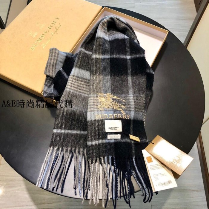 A&E精品代購Burberry 巴寶莉新款LOGO刺繡時尚圍巾(32/180)美國代購