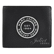 【茱麗葉精品】【全新商品】MARC JACOBS 馬克賈伯 專櫃商品 圓標LOGO壓紋對開短夾.黑 現貨