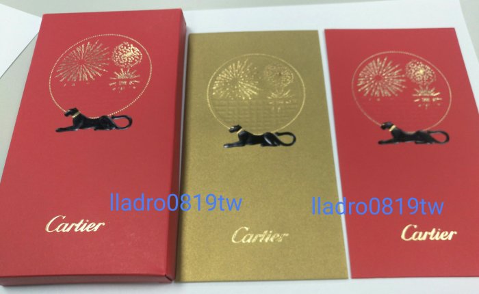 (20入盒裝)Cartier 卡地亞 紅包袋 燈籠金豹/黑豹2款 精品紅包 名牌(另 LV Swarovski