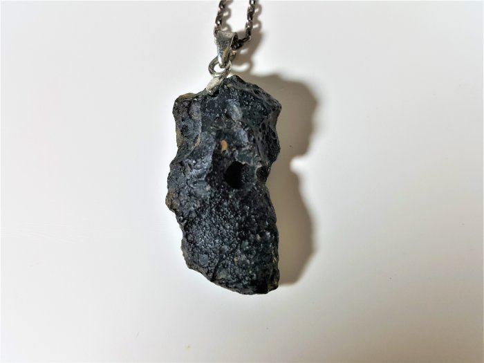 [銀九藝] 早期 天然 捷克隕石 項墬 項鍊 (1)