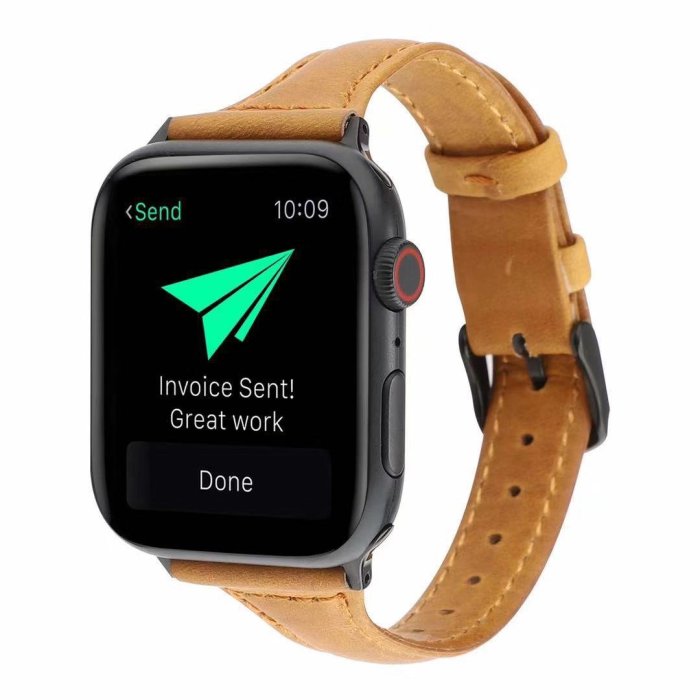 現貨手錶配件錶帶適用于蘋果手錶applewatchSE錶帶細iwatch76543代小蠻腰錶帶黑扣
