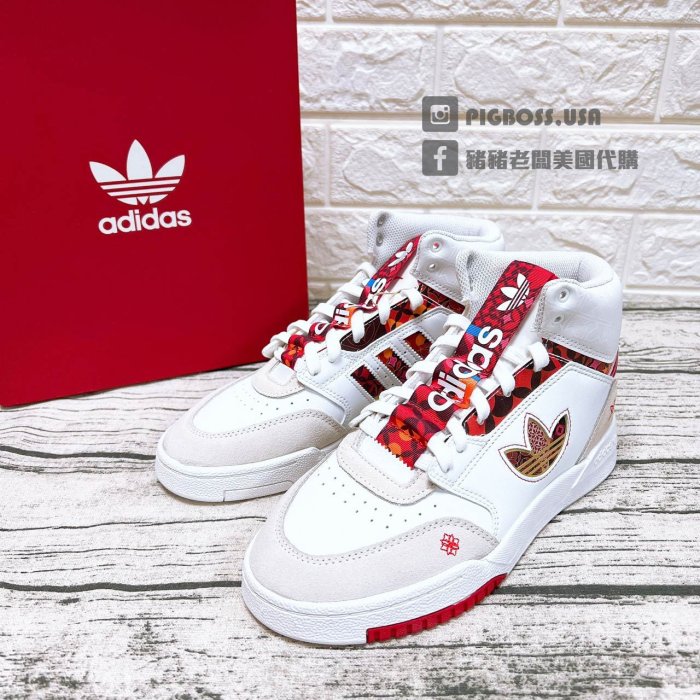 【豬豬老闆】ADIDAS OG CNY DROP STEP XL 白紅 新年風 休閒鞋 高筒 女鞋 GX8880