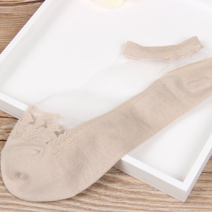 ✨巴洛克船型水晶襪✨短襪 隱形襪 淺口 玻璃襪 透膚 現貨 女襪 襪子 透明