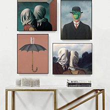 Magritte馬格裡特名畫裝飾畫客廳餐廳超現實主義瑪格麗特臥室掛畫