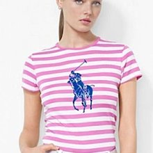Ralph Lauren POLO GOLF 大馬 現貨 短袖ㄒ恤 條紋 粉紅