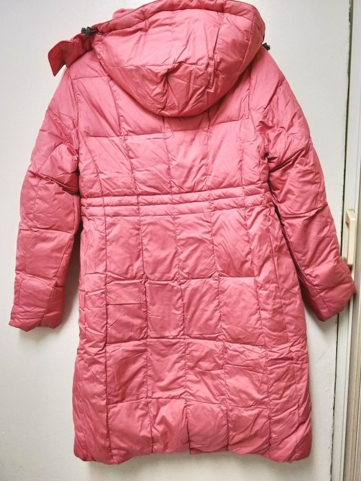 專櫃品牌 LACHELN 長版羽絨外套 可愛玫粉紅色  雪地可穿 100%羽絨 舒適保暖