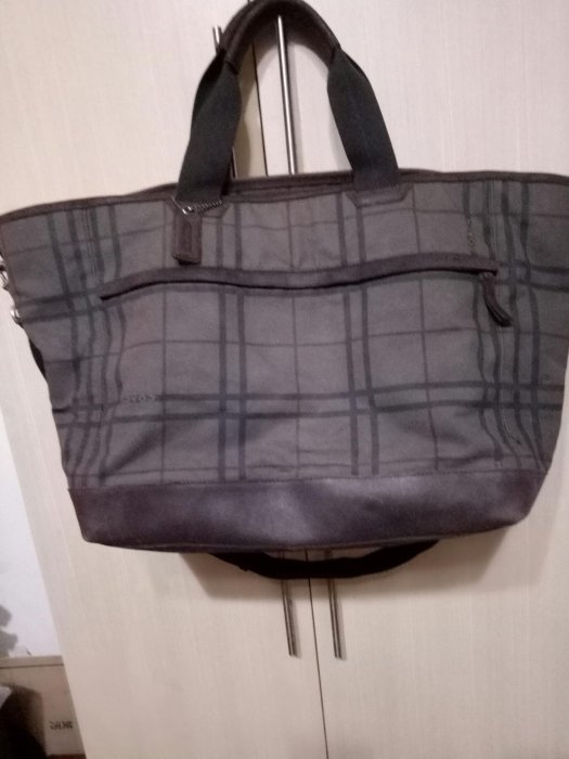 國際品牌COACH旅行袋手提包斜背9成新真品布+皮革34x61z20cm（本週特價8房上袋