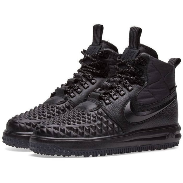 =CodE= NIKE LUNAR FORCE 1 DUCKBOOT 皮革籃球鞋(黑)916682-002 AF-1.男