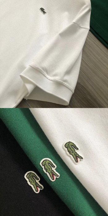 【風口潮流】Lacoste 經典小標LOGO 休閒短袖POLO衫 黑色 白色 綠色＊3色S~XL。B30707