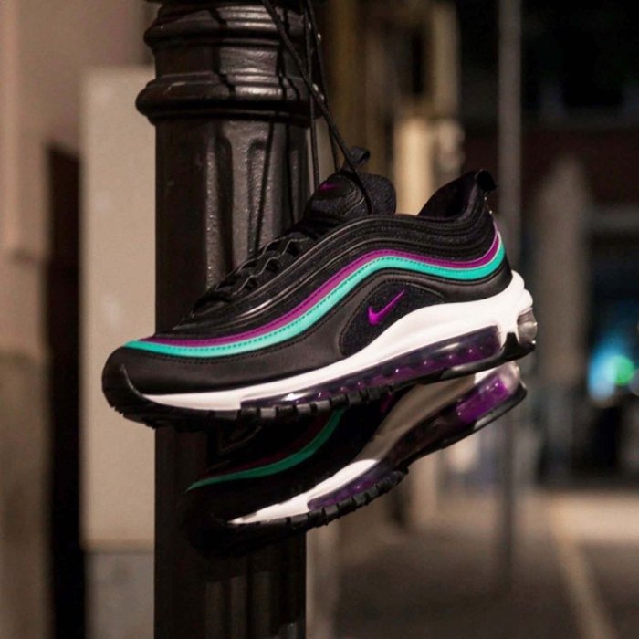 【Luxury】現貨 NIKE AIR MAX 97 全白 白色 白彈 黑 紫綠線 紫葡萄 子彈 紫勾 反光 女鞋