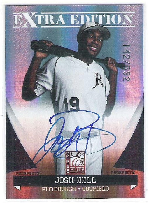 2011 Donruss Elite Extra JOSH BELL RC AUTO  限量 親筆簽名新人卡  卡面簽